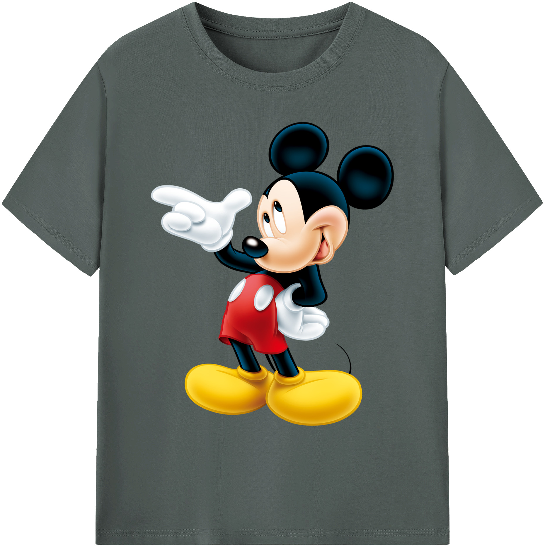 ミッキーマウス Mickey Mouse 綿100％ メンズ半袖Tシャツ｜肌触りやわらか＆通気性